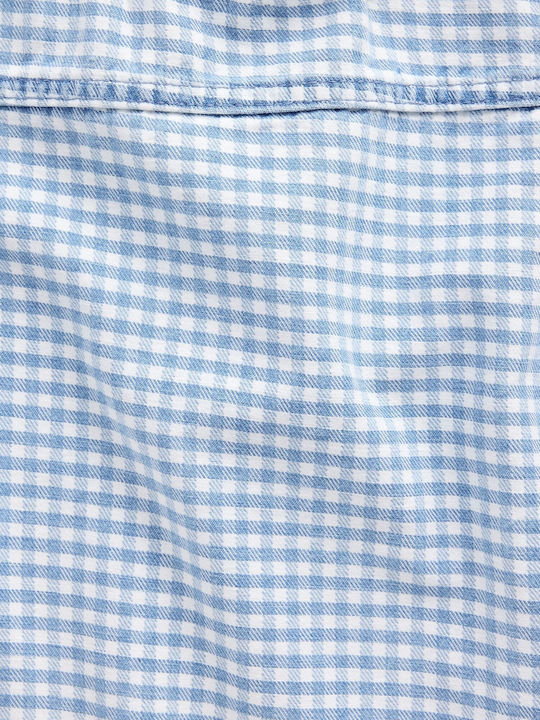 Bluză Pentru Copii Fără Mâneci Albastră Gingham