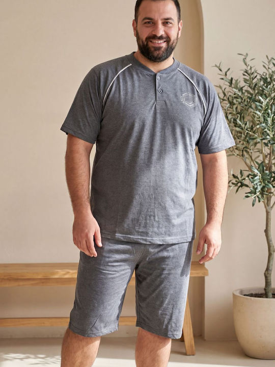 Rimoli Plus Size Καλοκαιρινή Ανδρική Πιτζάμα Ανθρακι