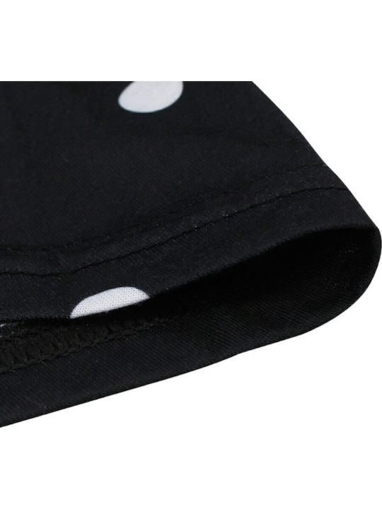 Polka Dot Short Sleeve Nursing Dress Black and White