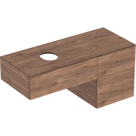 Geberit VariForm Πάγκος χωρίς Νιπτήρα Μ120xΒ51xΥ55cm Κερασί