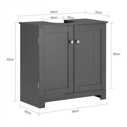 SoBuy Waschtisch ohne Waschbecken L60xB30xH60cm Grey