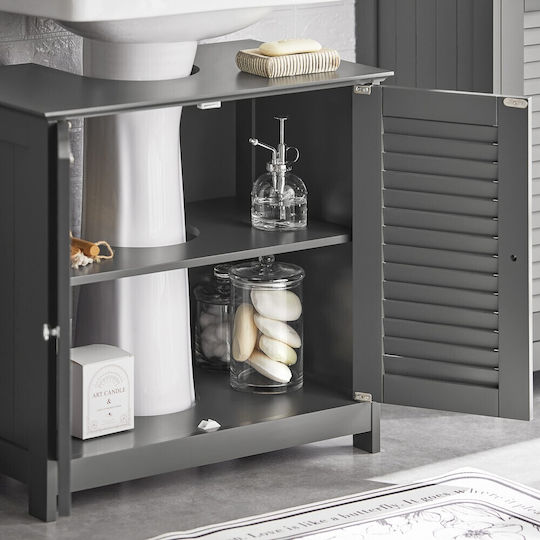 SoBuy Waschtisch mit Waschbecken L60xB35xH58cm Gray