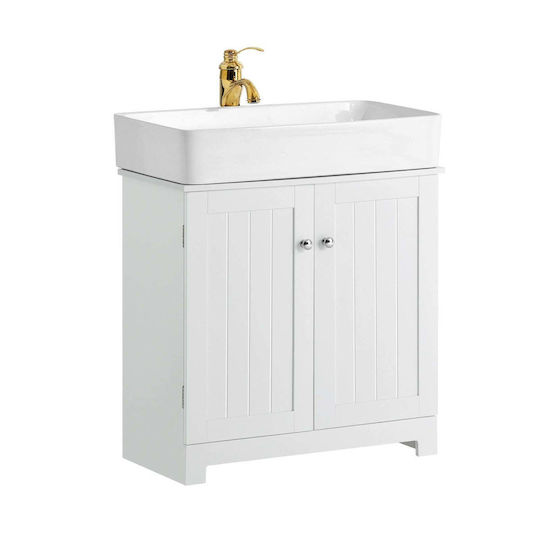 SoBuy Waschtisch ohne Waschbecken L29xB29xH60cm Weiß