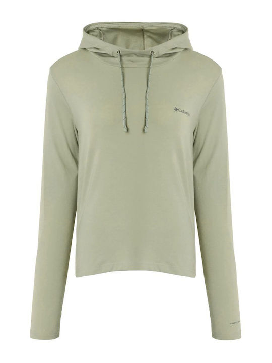 Sun Trek Women's Cotton Long Sleeve Hoodie Khaki