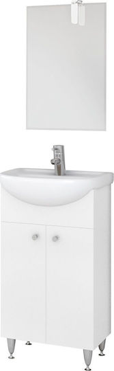 Drop Olympus Waschtisch mit Waschbecken & Spiegel L44xB28xH80cm White Drop Olympus Waschtisch mit Waschbecken & Spiegel L44xB28xH80cm White
