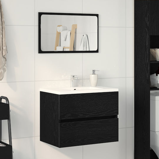 vidaXL Πάγκος χωρίς Νιπτήρα Μ60xΒ38.5xΥ45cm Μαύρη Βελανιδιά