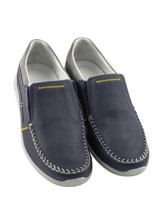 Leder Herren Freizeitschuhe Blau