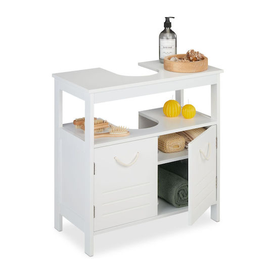 Relaxdays Waschtisch mit Waschbecken L60xB60xH30cm Weiß Relaxdays Waschtisch mit Waschbecken L60xB60xH30cm Weiß