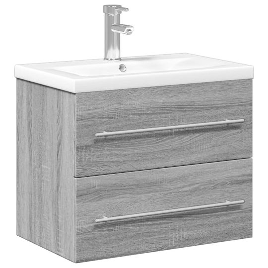 vidaXL Ντουλάπι Πάγκος με Νιπτήρα Μ60xΒ38.5xΥ48cm Γκρι