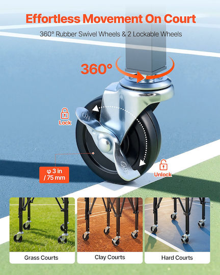 Vevor Καλάθι για Μπάλες Τένις KZDWQSNTC150KW23N001V0
