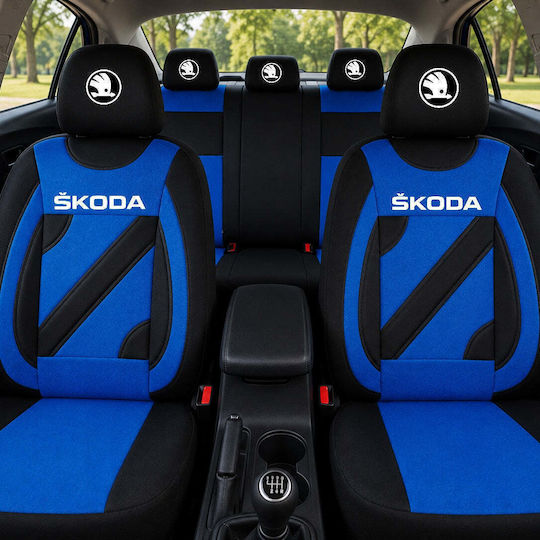 Set Custom Universal Nero Blue Autositzbezüge Für Neue Skoda