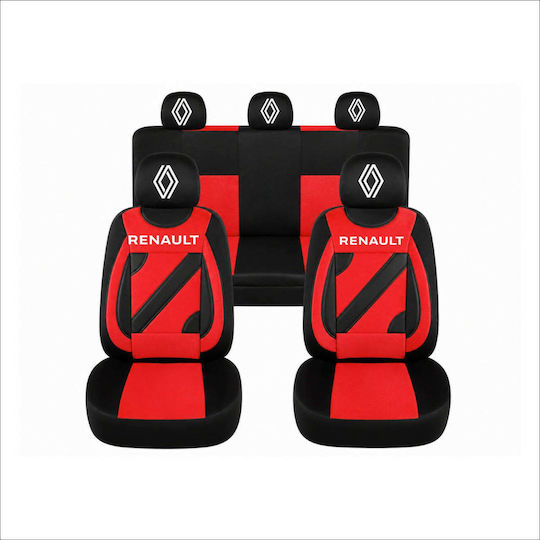 Set Custom Universal Nero Rote Autositzbezüge Für Neuer Renault