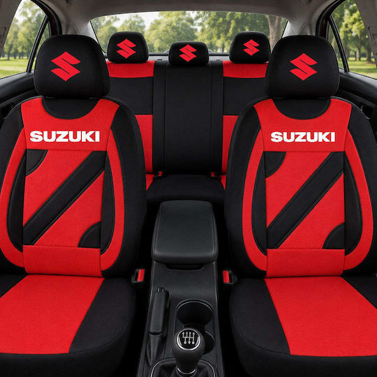 Benutzerdefinierte Universale Nero Rote Autositzbezüge Suzuki