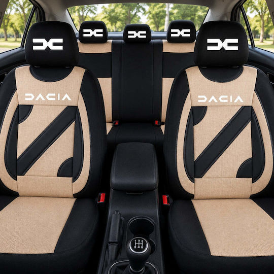 Set Custom Universal Nero Beige Seat Covers New Dacia