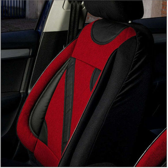 Set Universal Huse Scaune Auto Negre Roșii Personalizate Skoda