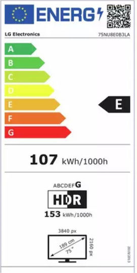 Televizor Smart 75" 4K UHD LED NanoCell AI NU80 HDR (2026) 75NU8E0B3LA