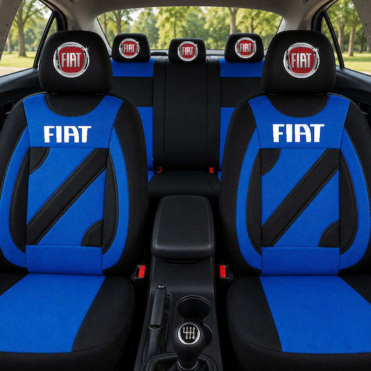 Set Universal Nero Blue Custom Autositzbezüge Fiat