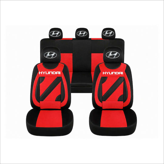 Set Custom Universal Nero Red Seat Covers Hyundai