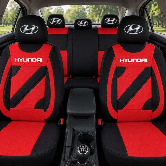 Set Custom Universal Nero Red Seat Covers Hyundai