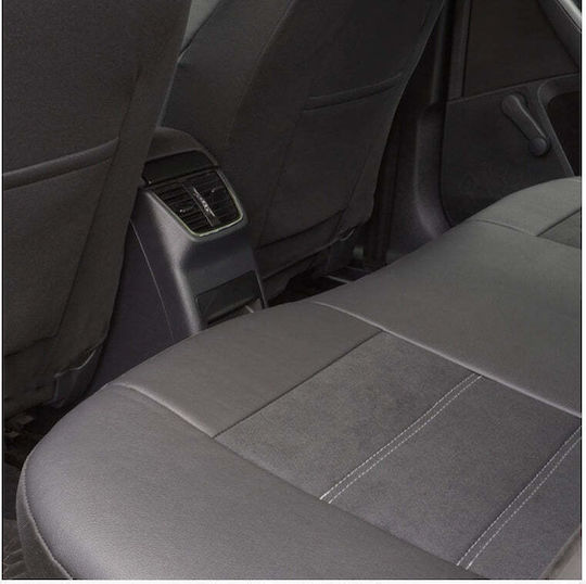 Set Custom Universal Seat Covers Made Eco Leather Alcantara Mitsubishi Black