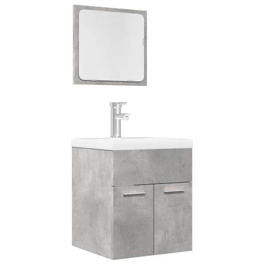 vidaXL Countertop without Sink with Mirror L41xW46xH38.5cm Gray