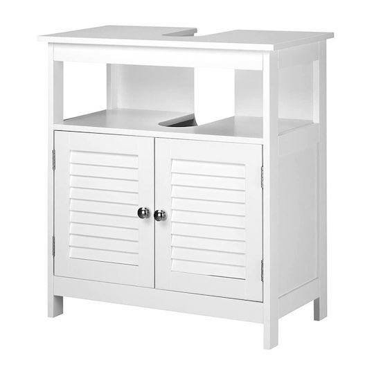 Bakaji Πάγκος χωρίς Νιπτήρα Μ60xΒ30xΥ60cm Λευκός Bakaji Πάγκος χωρίς Νιπτήρα Μ60xΒ30xΥ60cm Λευκός