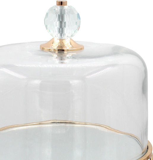 Keskor Metallic Cake Stand with Lid Gold 26x26x42cm