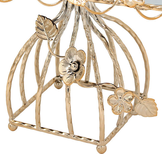 Keskor Metallic Gold Cake Stand 33x21x19cm