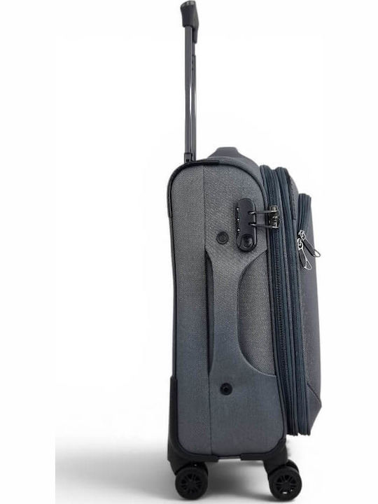 Diplomat Small The Lisbon Collection Cabin Fabric Gray Suitcase with 4 Wheels Height 55cm