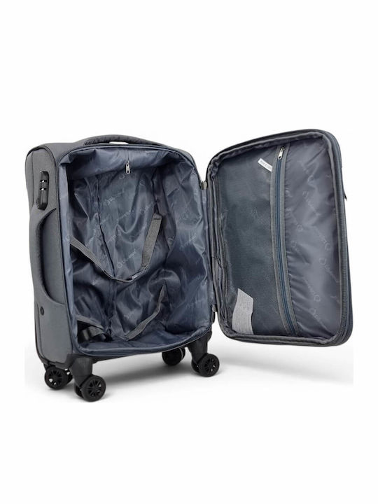 Diplomat Small The Lisbon Collection Cabin Fabric Gray Suitcase with 4 Wheels Height 55cm