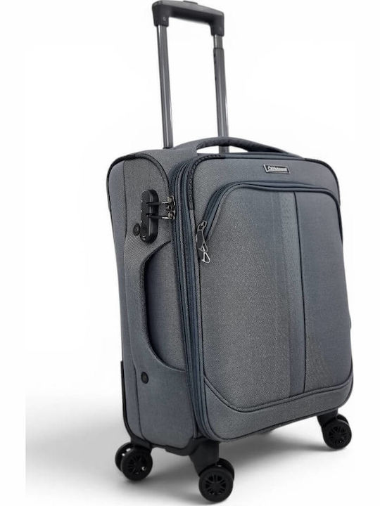 Diplomat Small The Lisbon Collection Cabin Fabric Gray Suitcase with 4 Wheels Height 55cm