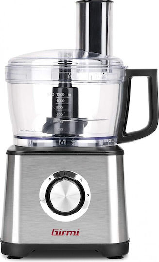 Girmi Food Processor 600W with 1.2L Bowl and Blender Jug Silver