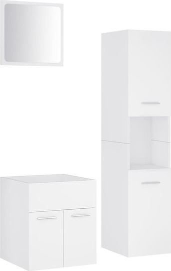 vidaXL Countertop without Sink with Mirror L41xW38.5xH46cm and Column White