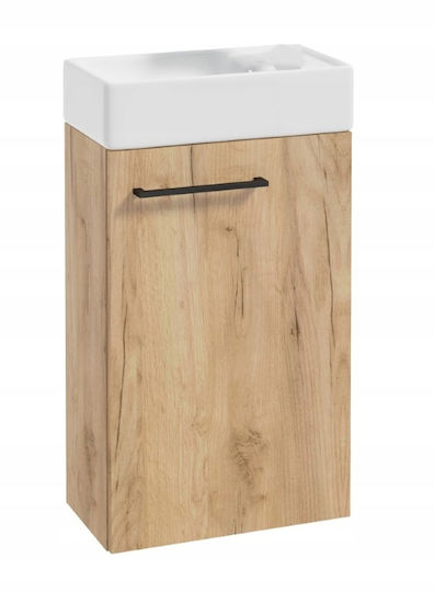 Deftrans Badezimmer Waschtisch-Einheit M40xB22xH68cm Craft Eiche