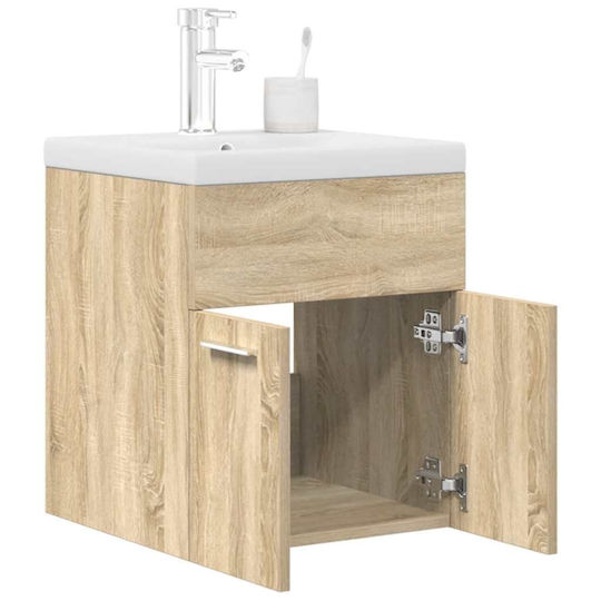 vidaXL Countertop with Sink L41xW38.5xH46cm Sonoma Oak