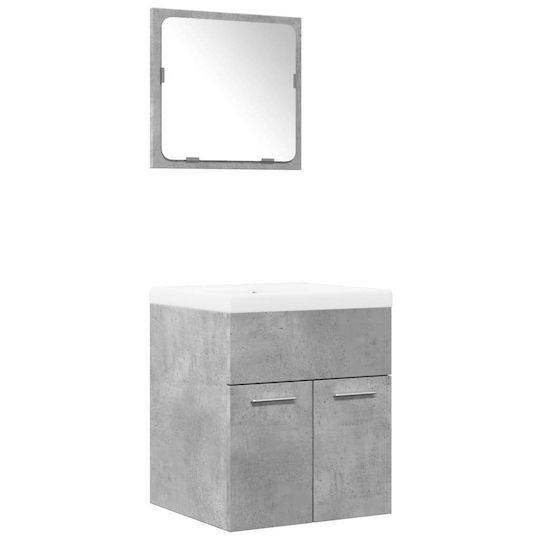 vidaXL Πάγκος με Νιπτήρα & Καθρέπτη Μ42xΒ18xΥ39cm Γκρι