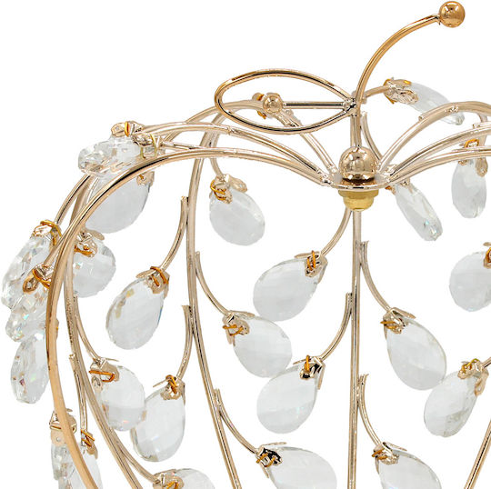 Metallisches Dekoratives Apfel 26x20x26 cm Gold Kristalle Spiegel Keskor 43317-1 Metallisches Dekoratives Apfel 26x20x26 cm Gold Kristalle Spiegel Keskor 43317-1