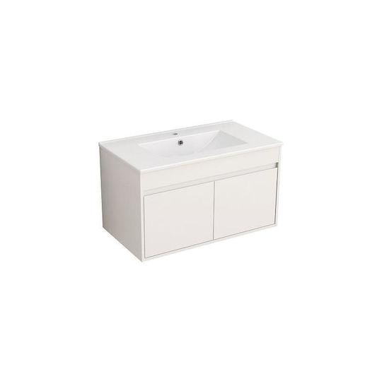 Inter Ceramic Πάγκος με Νιπτήρα Μ80xΒ45xΥ45cm Λευκός