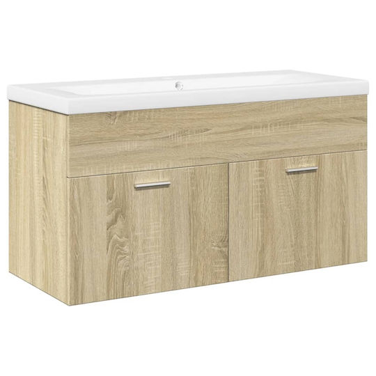 vidaXL Countertop with Sink L46xW38.5xH46cm Sonoma Oak