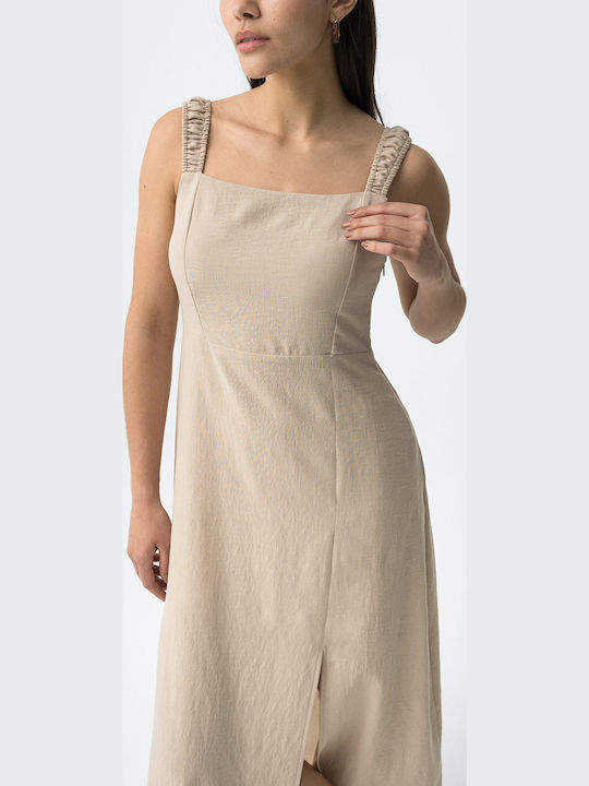 Sommer Maxi Damenkleid Beige