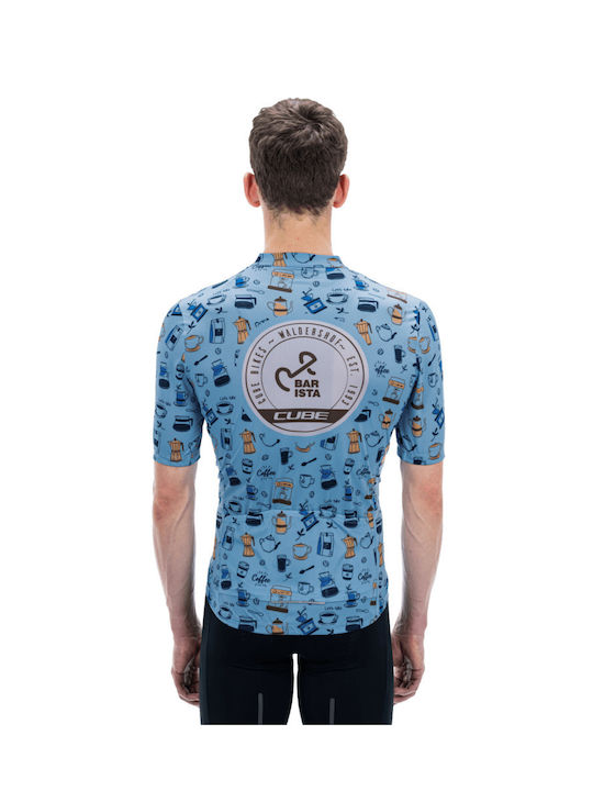 CUBE Blackline Tricou De Ciclism Pentru Bărbați Mâneci Scurte Albastru