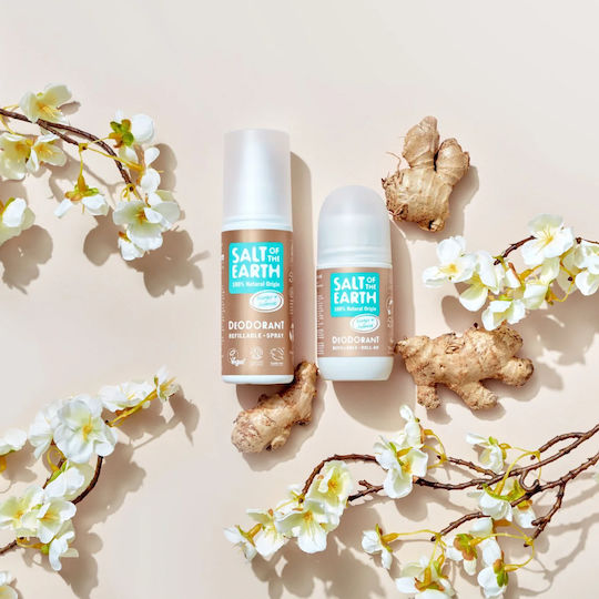 Salt of the Earth Natural Vegan Ginger & Jasmine Αποσμητικό σε Roll-On 100ml
