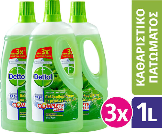 Dettol Power & Fresh Καθαριστικό Υγρό Πατώματος με Απολυμαντική Δράση Πράσινο Μήλο 1lt