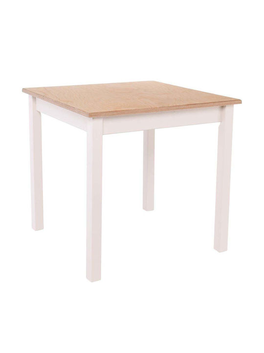Tavern Square Tavern Table Made of Solid Wood Creamy 80x80x75cm R517,E51