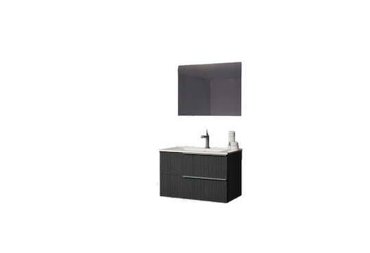 Savinidue Waschtisch mit Waschbecken & Spiegel Gray