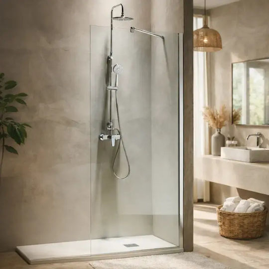 Tema Σταθερό Πλαϊνό Ντουζιέρας 70x180cm Chrome Tema Σταθερό Πλαϊνό Ντουζιέρας 70x180cm Chrome