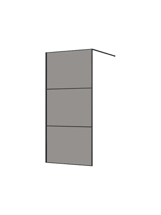 Διαχωριστικο Ντουζιερας Σταθερο 90x190cm Black Ιcs 123b/90