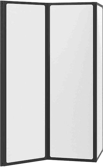 vidaXL Duschwand mit Schiebetür 132x140cm Matte Schwarz