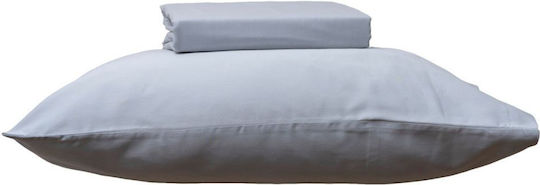 Anna Riska Cuvertură Pat Single Bumbac Satinat Gri 160x240cm