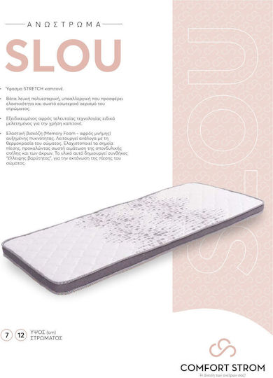Comfort Strom Mattress Topper Double Memory Foam 150x200x7cm